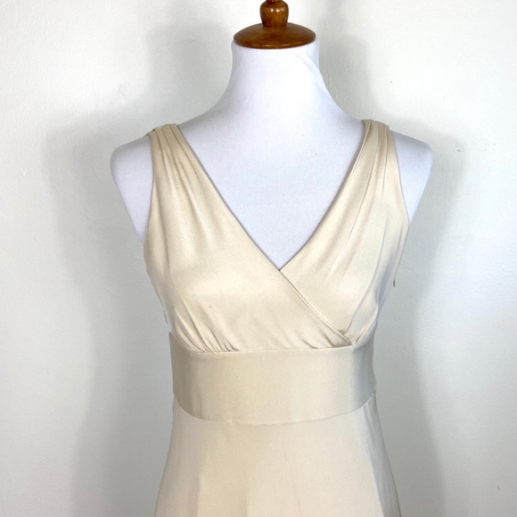 J.Crew Champagne Silk Vneck Sophia dress 8P - Picture 6 of 15